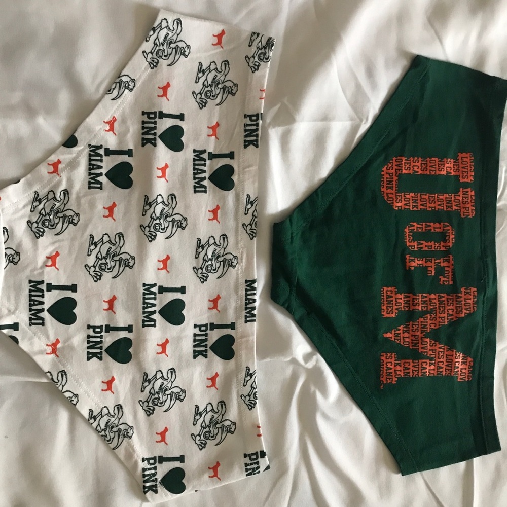 Pink Victoria’s Secret University of Miami panties